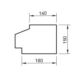 Подоконник КН-12.150/скв - архитектурный бетон Вландо ®